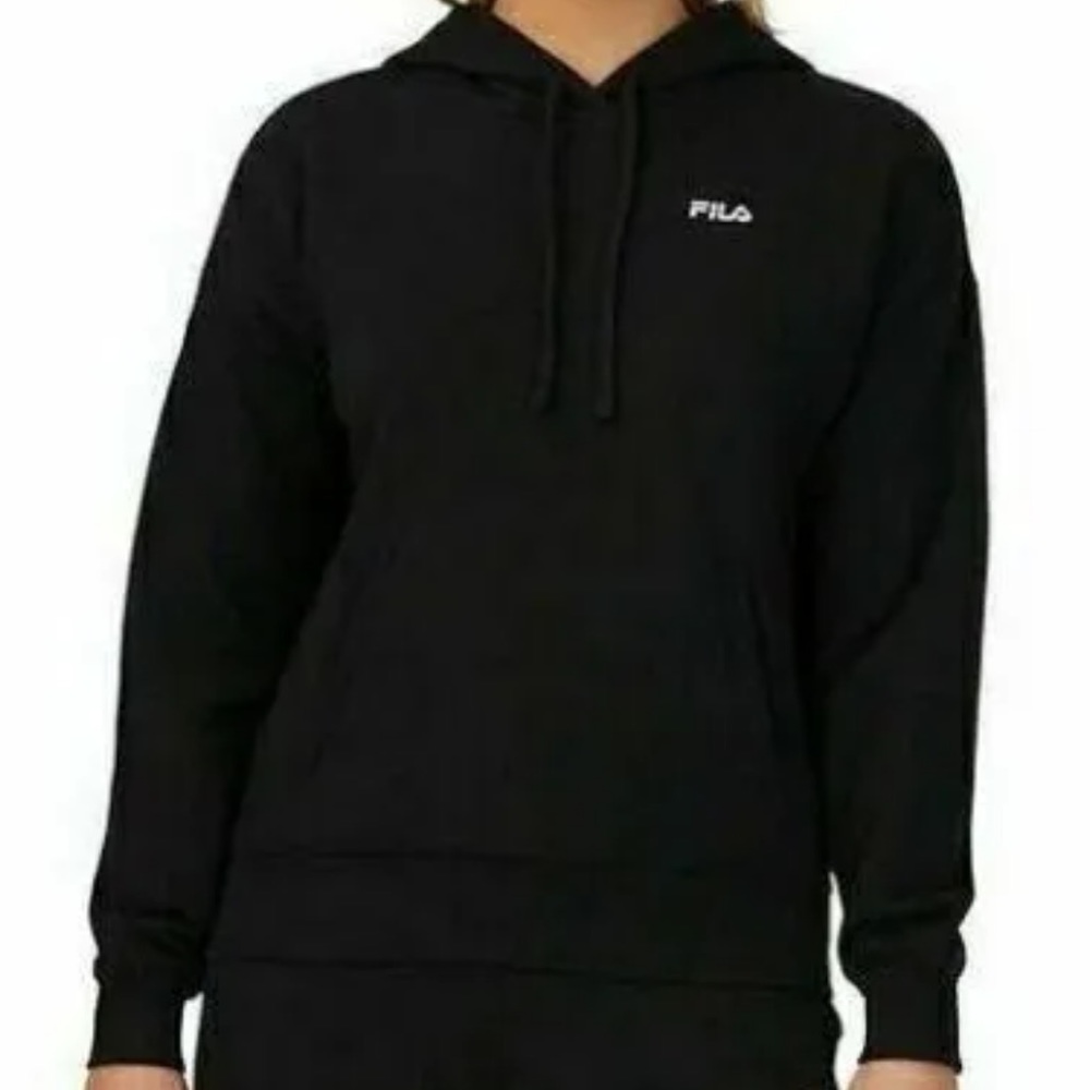 Fila Men's Black Hoodie Sweatshirt Activewear Athleisure Streetwear Size L